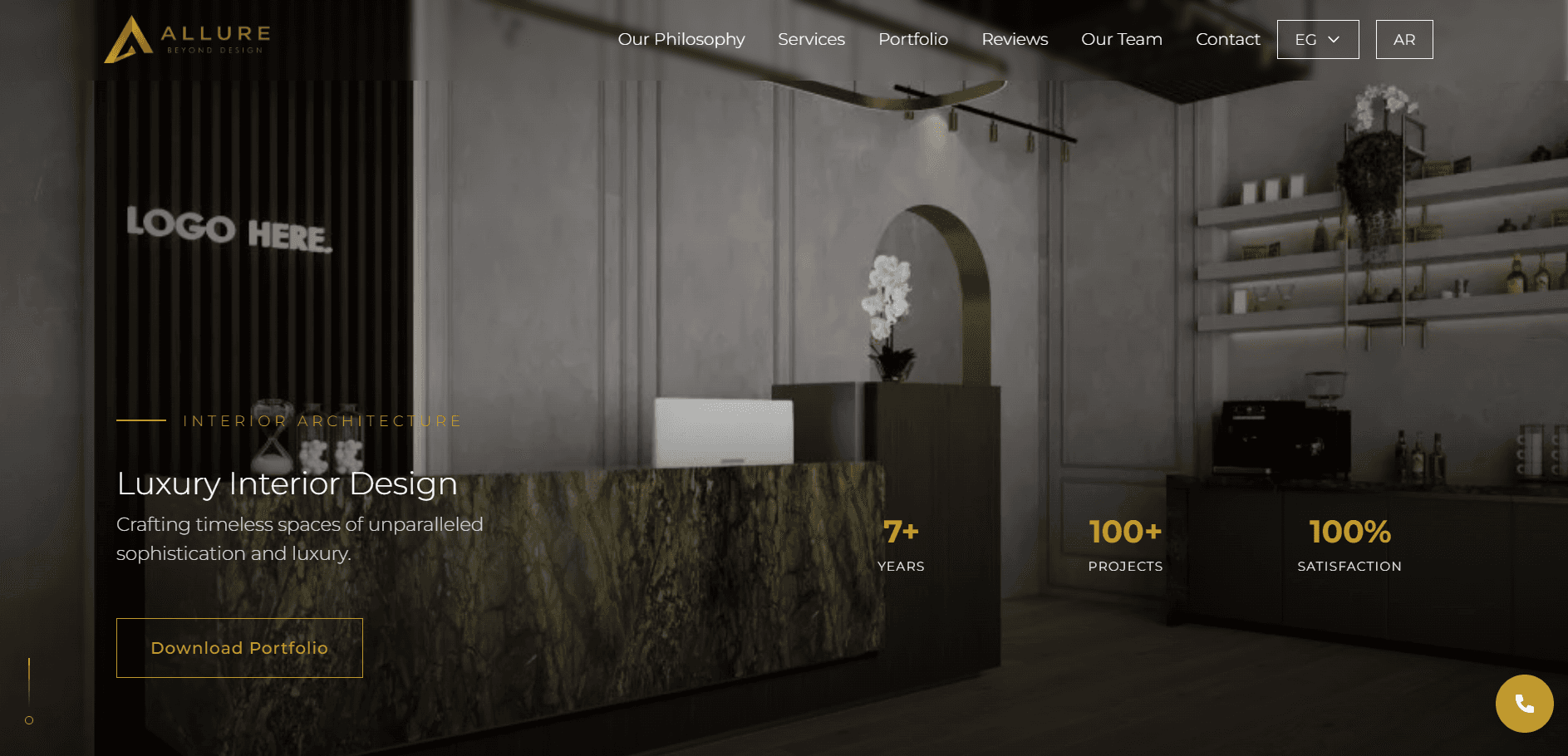 Allure Interior Design — desktop screenshot